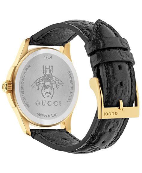 gucci unisex swiss g timeless black leather strap watch 38mm|Gucci leather strap replacement.